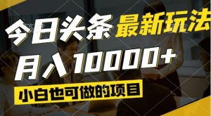 今日头条最新风口,视频掘金,小白也可月入过万,可以矩阵操作-聊项目