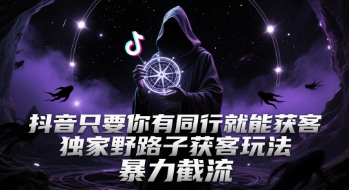 抖音只要你有同行就能获客，独家野路子获客玩法，暴力截流【揭秘】-聊项目