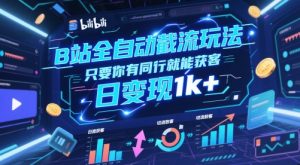 B站全自动截流玩法只要你有同行就能获客，日变现1k+【揭秘】-聊项目