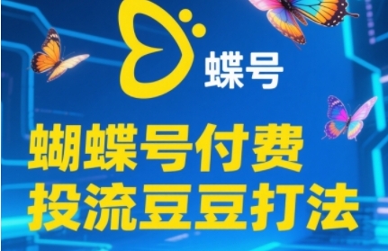 2025蝴蝶号付费投流豆豆打法，助新手快速掌握付费流量撬动自然流的核心玩法-聊项目