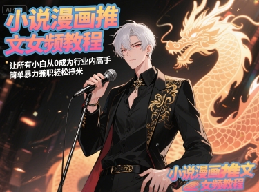 小说漫画推文女频教程，让所有小白从0成为行业内高手，简单暴力兼职轻松挣米-聊项目