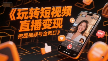 玩转短视频直播变现，把握视频号金风口-聊项目