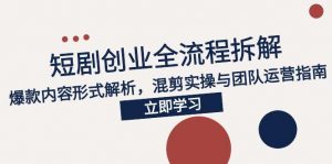 2025短剧创业全流程拆解，爆款内容形式解析，混剪实操与团队运营指南-聊项目