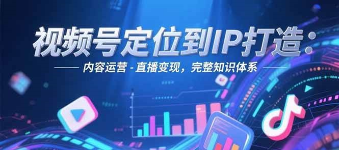 视频号定位到IP打造：账号搭建-内容运营-直播变现，完整知识体系-聊项目