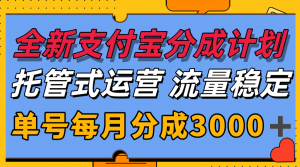 全新支付宝分成代运营，独家技术，收益稳定，单号月入3000＋-聊项目