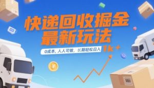 快递回收掘金最新玩法，0成本，人人可做，长期稳定的副业，轻松日入1k+【揭秘】-聊项目