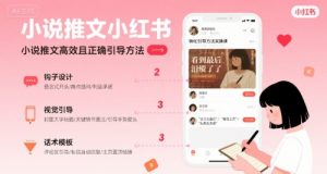 小说推文小红书高转化引导方法实操课，小说推文高效且正确引导方法-聊项目