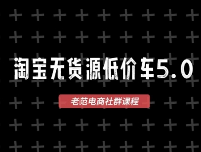 淘宝无货源价车5.0，2025最新VIP淘宝无货源课程，1688代发，蓝海选品，零成本创业首选(更新)-聊项目