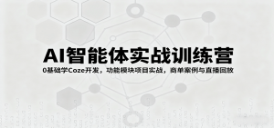 AI智能体实战训练营：0基础学Coze开发，功能模块项目实战，商单案例与直播回放-聊项目
