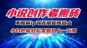 小说创作者搬砖玩法，不限制IP简单无脑 可矩阵无限放大小白也能实现轻…-聊项目