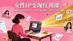 女性IP变现红利课：从赛道分析到商业闭环，手把手教IP孵化，年利润100万-聊项目