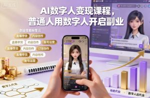 AI数字人变现课程，普通人用数字人开启副业-聊项目