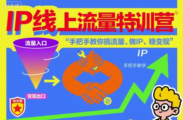 IP线上流量特训营，手把手教你搞流量、做IP、稳变现-聊项目
