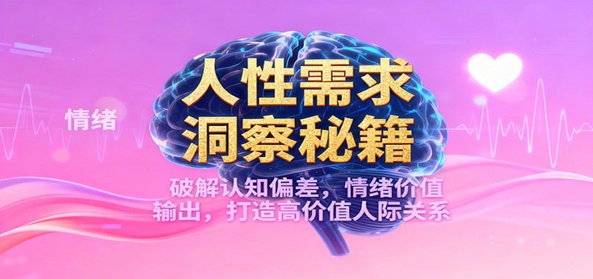 人性需求洞察秘籍，破解认知偏差，情绪价值输出，打造高价值人际关系-聊项目