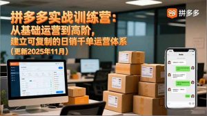 拼多多实战训练营：从基础运营到高阶，建立可复制的日销千单运营体系(更新11月-聊项目