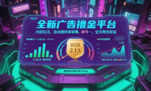 全新广告撸金平台，内部玩法，自动搬砖拿躺賺，单号一天保底2张+，全天两倍收益【揭秘】-聊项目