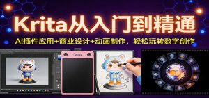 Krita从入门到精通：AI插件应用+商业设计+动画制作，轻松玩转数字创作-聊项目
