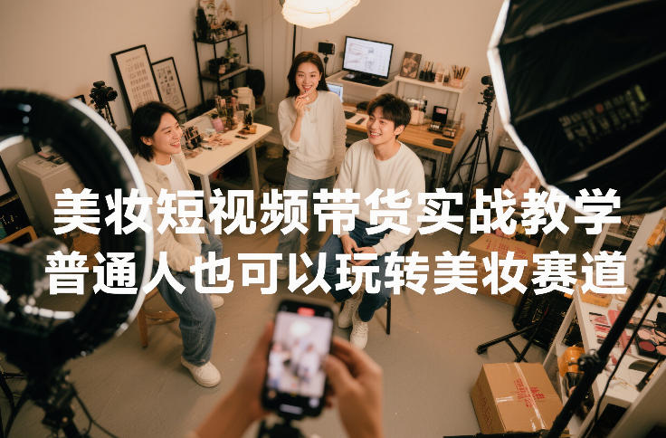 美妆短视频带货实战教学，普通人也可以玩转美妆赛道-聊项目