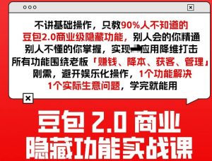 豆包2.0商业隐藏功能实战课2026，1个功能解决1个实际生意问题，学完就能用-聊项目