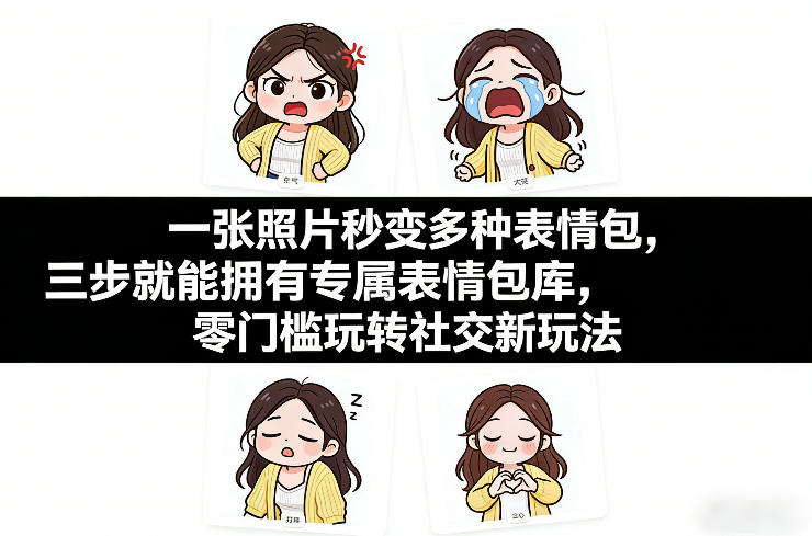 一张照片秒变多种表情包，三步就能拥有专属表情包库，零门槛玩转社交新玩法【文档】-聊项目