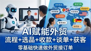 外贸+AI实战课：流程+选品+收款+谈单+获客，零基础快速做外贸接订单-聊项目