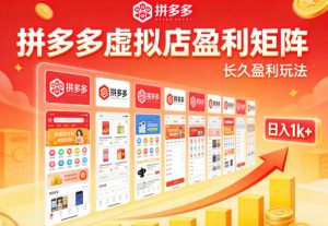 实测可落地！拼多多虚拟店长久盈利玩法，矩阵放大收益，日入1k+不难【揭秘】-聊项目