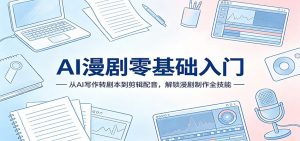 AI漫剧零基础入门：从AI写作转剧本到剪辑配音，解锁漫剧制作全技能-聊项目