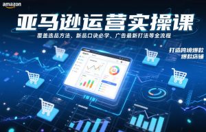 亚马逊运营实操课，覆盖选品方法、新品口诀必学、广告最新打法等全流程，打造跨境爆款店铺(更新4月)-聊项目