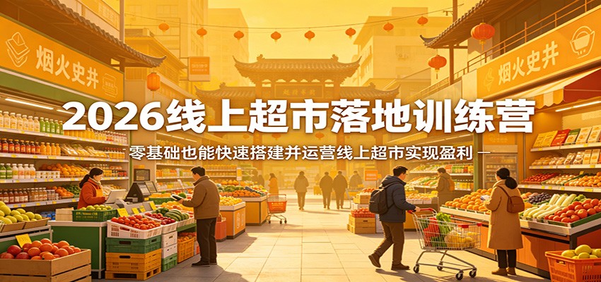 2026线上超市落地训练营，零基础也能快速搭建并运营线上超市实现盈利-聊项目