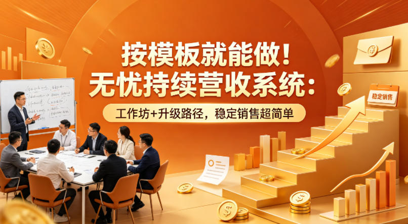 按模板就能做！无忧持续营收系统：工作坊+升级路径，稳定销售超简单【原创双语字幕】-聊项目